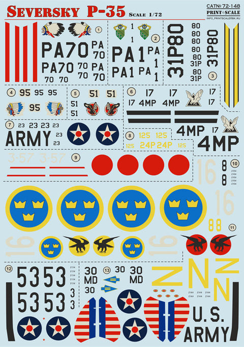プリントスケール 72-148 1/72 セバスキー P-35