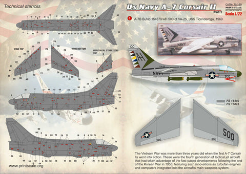 プリントスケール 72-160 1/72 A-7コルセアII Part 1+A-7コルセアIIテクニカルステンシル