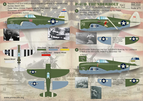 プリントスケール 72-173 1/72 サンダーボルト P47D レイザーバック エース