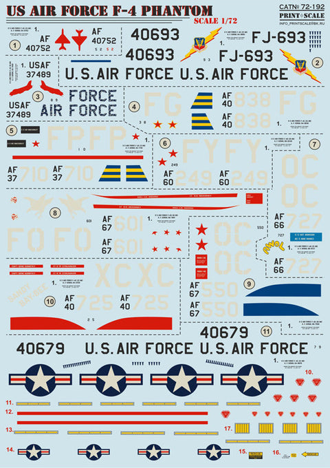 プリントスケール 72-192 1/72 アメリカ空軍 F-4 ファントム