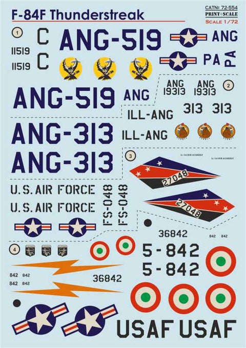 プリントスケール 72-554 1/72 F-84F サンダーストリーク