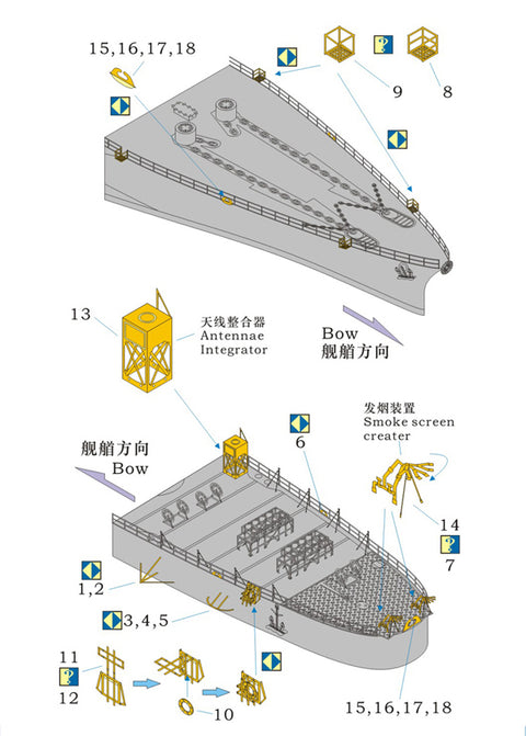 レインボーモデル Rb3543 1/350 日本海軍艦艇 甲板アクセサリー1