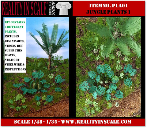 リアリティインスケール PLA01 1/35 ジャングルの植物1 - 4 種類の植物