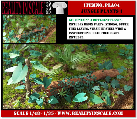 リアリティインスケール PLA04 1/35 ジャングル植物 4 - 4 種類の植物