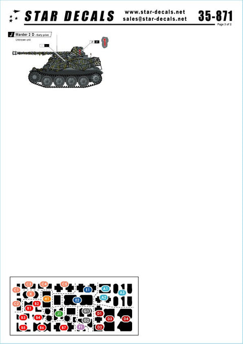 スターデカール 35-871 1/35 マーダーII D型-7.62cm PaK 36 東部戦線