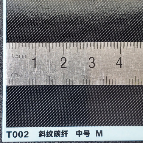 カレドモデル T002 ツイルカーボンファイバーデカール Mサイズ (140×100mm×2枚)
