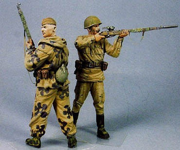 タンクモデル T-35074 1/35 ロシア 狙撃兵 N.イリュン&P.ゴンチャロフ スターリングラード 夏 1942 2体