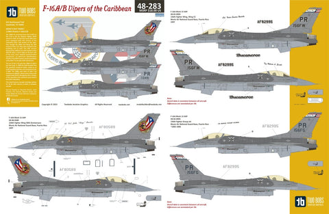 トゥーボブス 48-283 1/48 F-16A/B バイパーズ・オブ・カリビアン