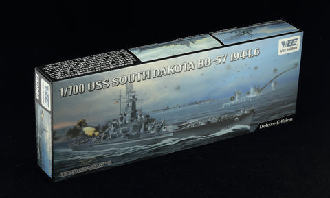 ヴィーホビー E57005 1/700 アメリカ海軍 戦艦 サウスダコタ BB-57 1944年 デラックス版(エッチングパーツ付き) プラモデル