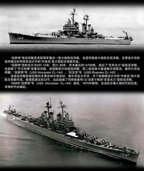 ヴィーホビー V57015 1/700 アメリカ 軽巡洋艦 USS ウースター CL-144 通常版 プラモデル