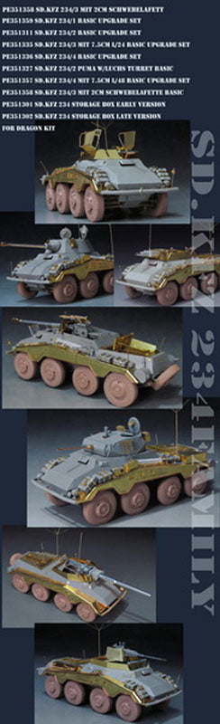 ボイジャーモデル PE351359A 1/35 WWIIドイツ Sd.Kfz.234/1 後期型用 基本ディテールアップセット(B版には砲身が付属)(ドラゴン 6298 / 6879用)