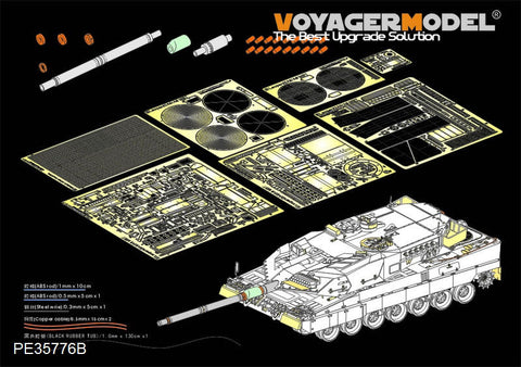 ボイジャーモデル PE35776B 1/35 現用 ドイツ レオパルト 2A6 基本セット ( ガンバレル付)(タミヤ 35271用)