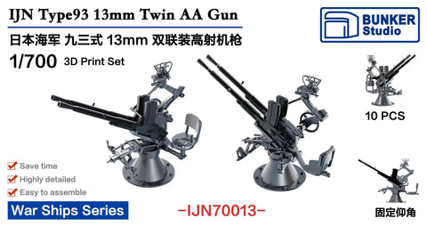 バンカースタジオ IJN70013 1/700 WWII日本海軍 九三式13mm連装機銃