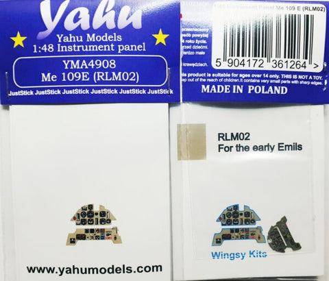 ヤフーモデル YMA4908 1/48 メッサーシュミットMe-109E (RLM02) 計器盤(ウィングジーキット用)