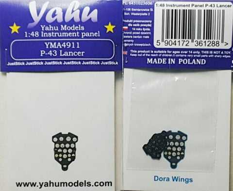 ヤフーモデル YMA4911 1/48 P-43 ランサー 計器盤(ドラウイングス用)