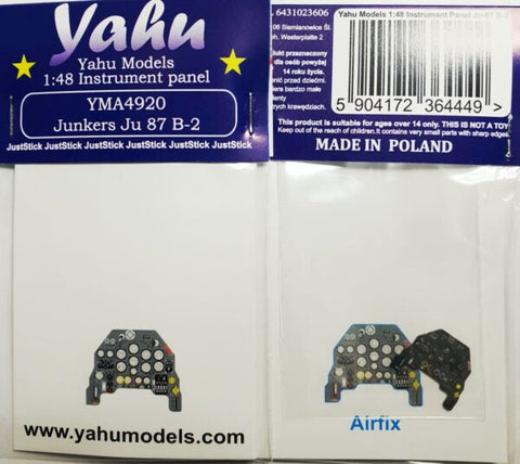 ヤフーモデル YMA4920 1/48 ユンカースJu-87B-2 スツーカ RLM66 計器盤(Airfix用)