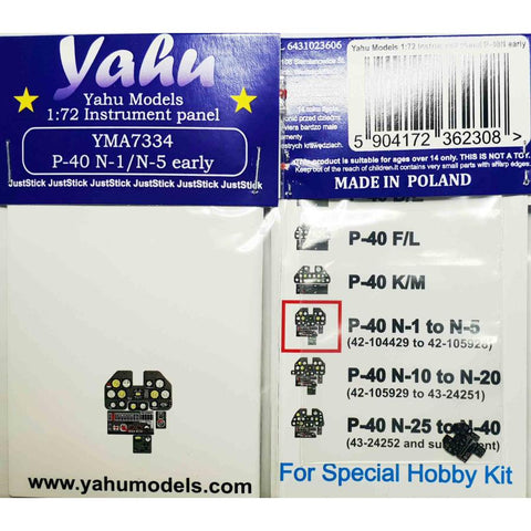 ヤフーモデル YMA7334 1/72 P-40 N 初期型 (N-1 N-5)(スペシャルホビー用)