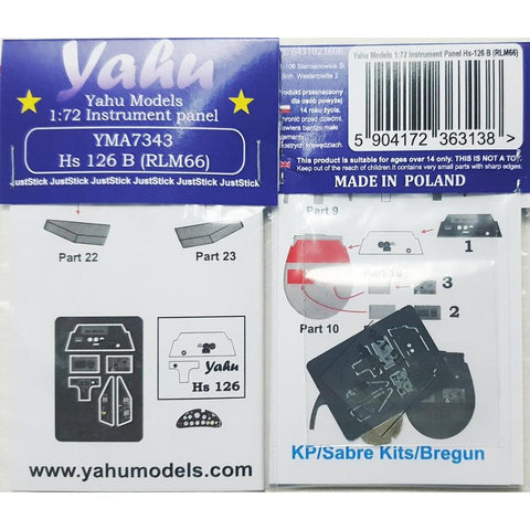 ヤフーモデル YMA7343 1/72 Hs-126 B-1 (RLM66)(KPモデル用)
