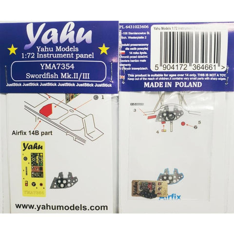 ヤフーモデル YMA7354 1/72 ソードフィッシュ Mk.II/III 計器盤(エアフィックス用)