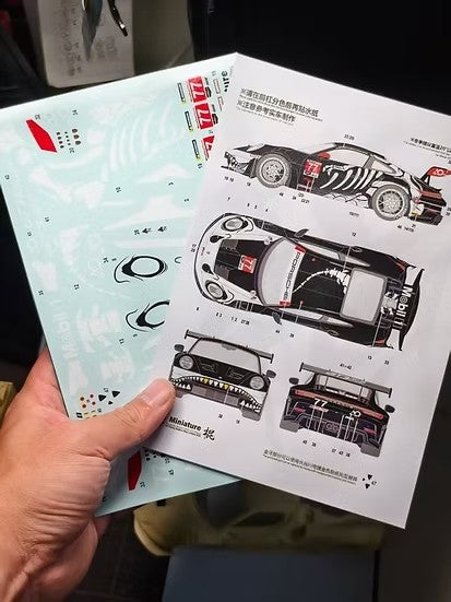 ZoomOn CS139 1/24 2025 ポルシェ 911 GT3 Skeletion Rexy #77 A0レーシング デカール(タミヤ用)