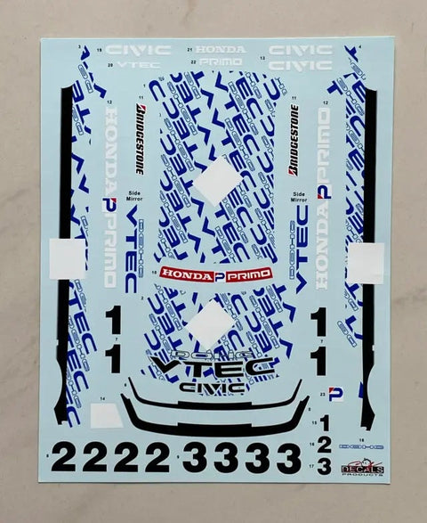 SKデカール SK24195 1/24 ホンダ シビック EF9 Gr.N 鈴鹿サーキット テストカー 1990(Beemax用)