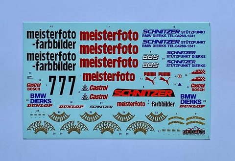 SKデカール SK24232 1/24 BMW 320 E21 ターボ Gr.5 DRM ホッケンハイム ヘッセン・カップ 1981 チームシュニッツァー #7(NuNu用)
