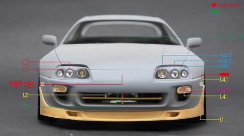 ズームオン Z003 1/24 トヨタ スープラ(JZA80) ポール パーツセット