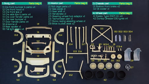 ズームオン Z040 1/24 トヨタ ハイエース CRS 弐号機 パーツセット(アオシマ用)