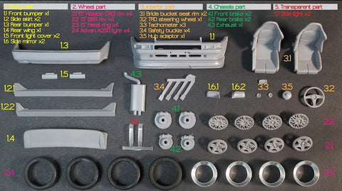 ズームオン Z100 1/24 トヨタ AE86 ドリフトキングバージョン パーツセット