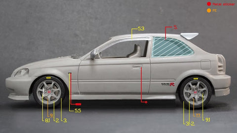 ズームオン Z116 1/24 ホンダ シビック タイプR EK9 最終型 パーツセット