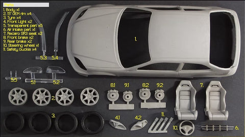 ズームオン Z116 1/24 ホンダ シビック タイプR EK9 最終型 パーツセット