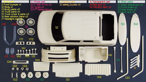 ズームオン Z129 1/24 トヨタ bB オープンデッキ (NCP34) パーツセット