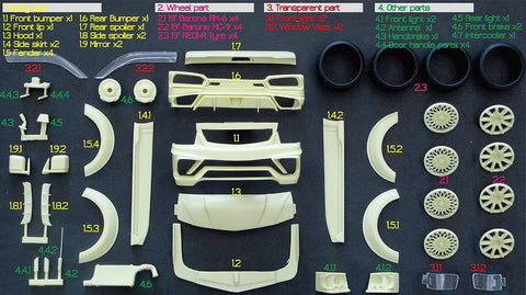 ズームオン Z136 1/24 ハイエース S.A.D カスタムスティンガー J パーツセット