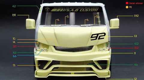 ズームオン Z136 1/24 ハイエース S.A.D カスタムスティンガー J パーツセット