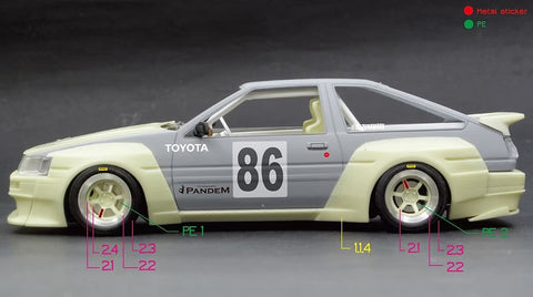 ズームオン Z143 1/24 Pandem AE86 レビン TRD N2 パーツセット