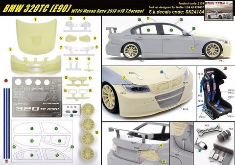 ズームオン Z174 1/24 BMW 320 TC (E90) 世界ツーリングカー選手権 マカオ 2013 #15 T.コロネル パーツセット