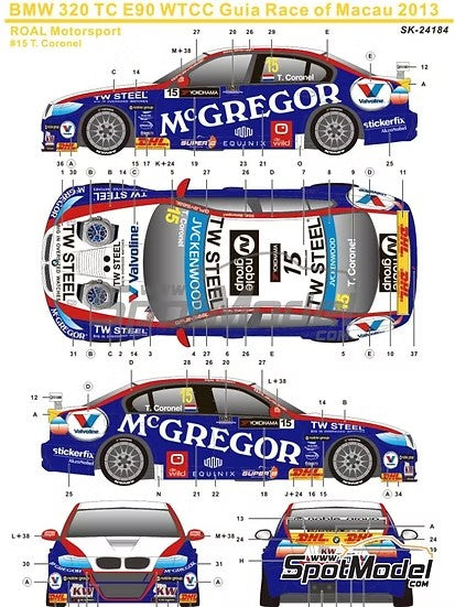 ズームオン Z174 1/24 BMW 320 TC (E90) 世界ツーリングカー選手権 マカオ 2013 #15 T.コロネル パーツセット
