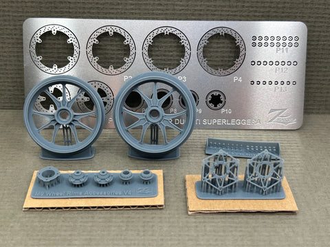 Zワークショップ Z01-008 1/12 ドゥカティ V4R/S ホイール & ブレーキディスク セットD