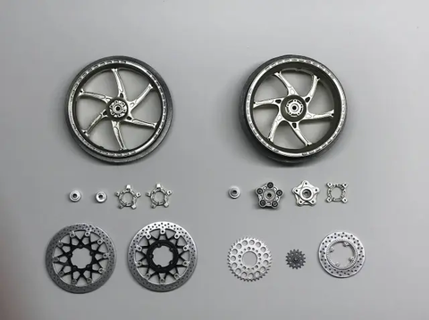 Zワークショップ Z02-002 1/12 The Forged ホイール & 3Dプリントチェーンセット (1/12 タミヤ CBR1000RR-R SP アップグレードセット用)