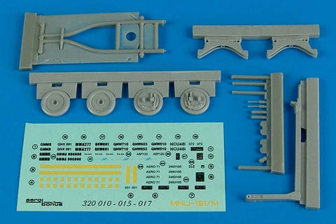 エアロボーナス 320015 1/32 MHU-191/M 搭載兵装地上移送用牽引台車とアエロ58アダプター