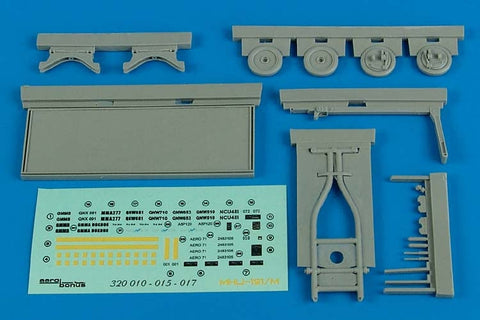 エアロボーナス 320017 1/32 HMU-191/M 搭載兵装地上移送用牽引台車とアエロ71A スキッド式運搬台