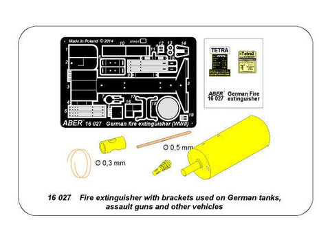 アベール 16027 1/16 ドイツ戦車・突撃砲びその他の車両用 消火器 ブラケット付