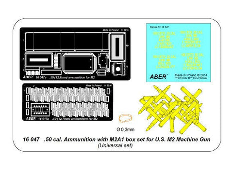 アベール 16047 1/16 .50口径 アメリカ M2重機関銃用M2A1ボックスセット 銃弾付(汎用)