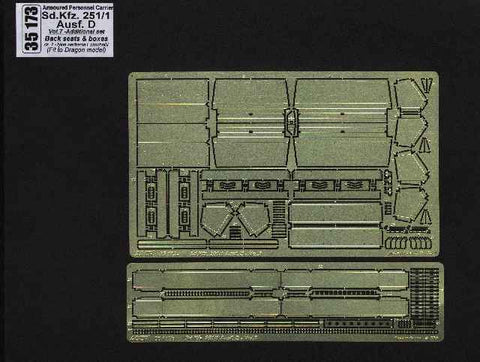 アベール 35173 1/35 ドイツ Sdkfz.251/1D型兵員輸送車Vol.7車内背もたれ(ドラゴン用)