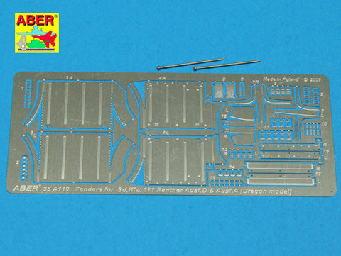 アベール 35A110 1/35 ドイツ パンサーD型フロントフェンダー(ドラゴン用)