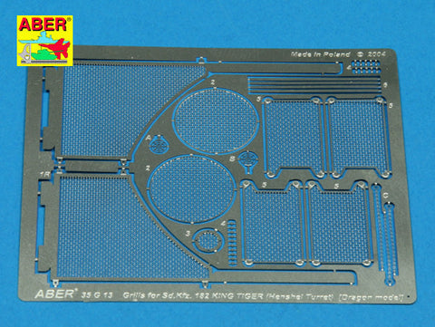 アベール 35G13 1/35 ドイツ キングタイガーヘンシェル砲塔エンジングリル(ドラゴン用)