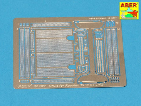 アベール 35G27 1/35 ロシア BT7/BT42快速戦車用エンジングリル(タミヤ用)