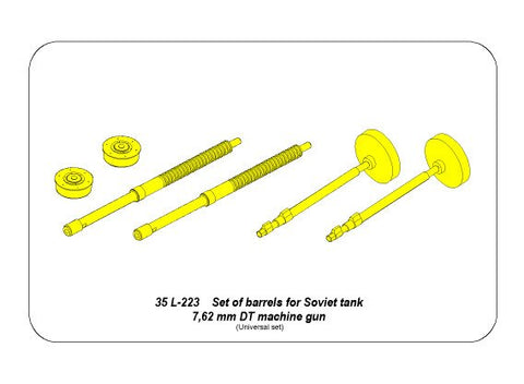 アベール 35L223 1/35 ソビエト戦車用 7.62mmDT機関銃銃身 2本