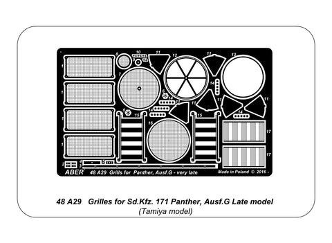 アベール 48A29 1/48 パンサーG型後期用グリル(タミヤ用)