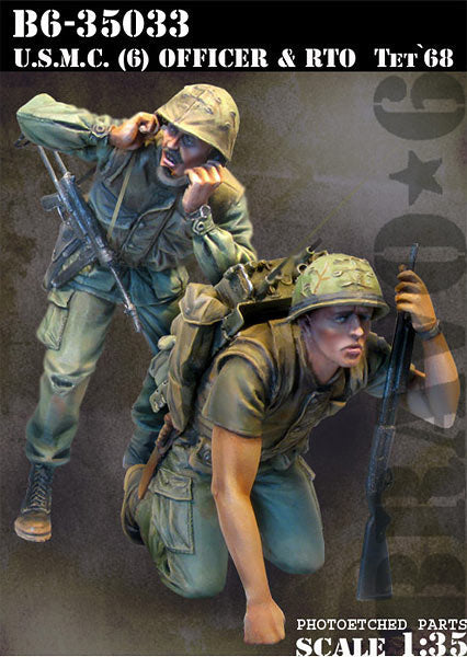 ブラボー6 35033 1/35 アメリカ海兵隊(6)歩兵将校と無線手 テト攻勢'68(2体セット)